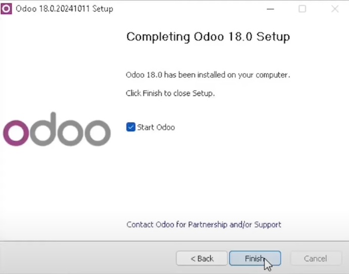 วิธีติดตั้ง odoo